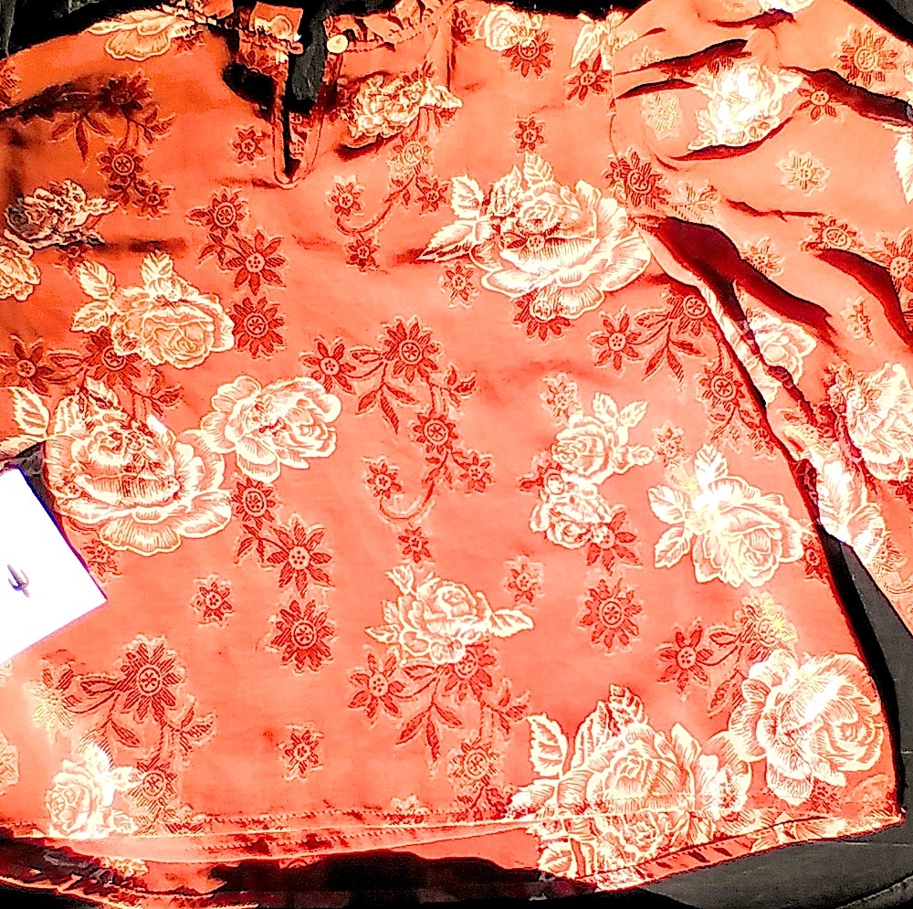 Whiteroom & Cactus NWT Ruby & Jenna Long Sleeve Rust Floral High Neck Top Small